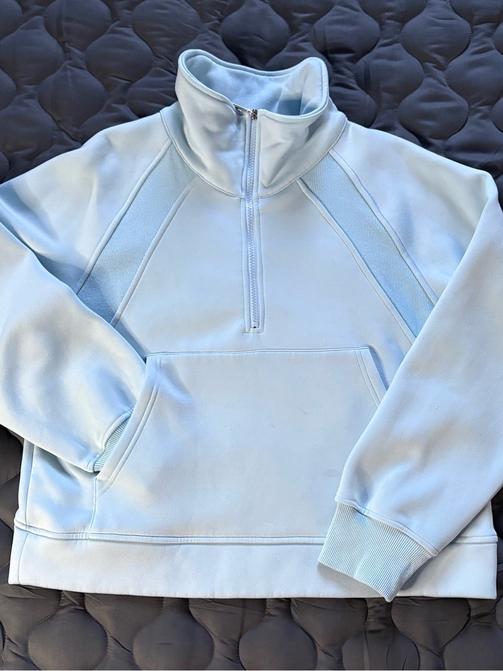 Pale Blue Quarter-Zip Pullover